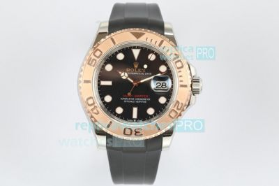 EWF Swiss Replica Rolex Yacht-Master 40 Watch Rose Gold Bezel Black Rubber 40MM